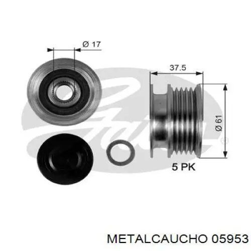 Шків генератора 05953 Metalcaucho