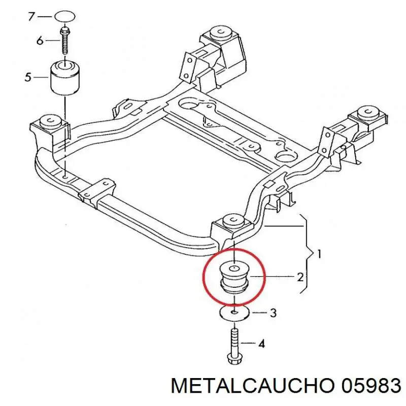 05983 Metalcaucho сайлентблок передній балки/підрамника