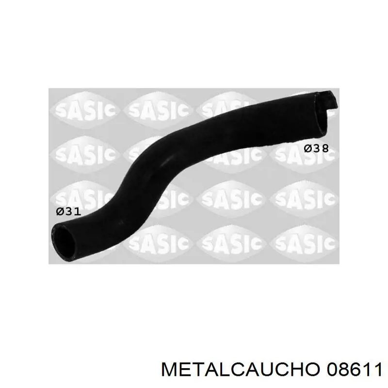08611 Metalcaucho шланг/патрубок радіатора охолодження, нижній