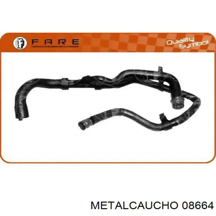 Шланг/патрубок радіатора охолодження, нижній 8664 Metalcaucho
