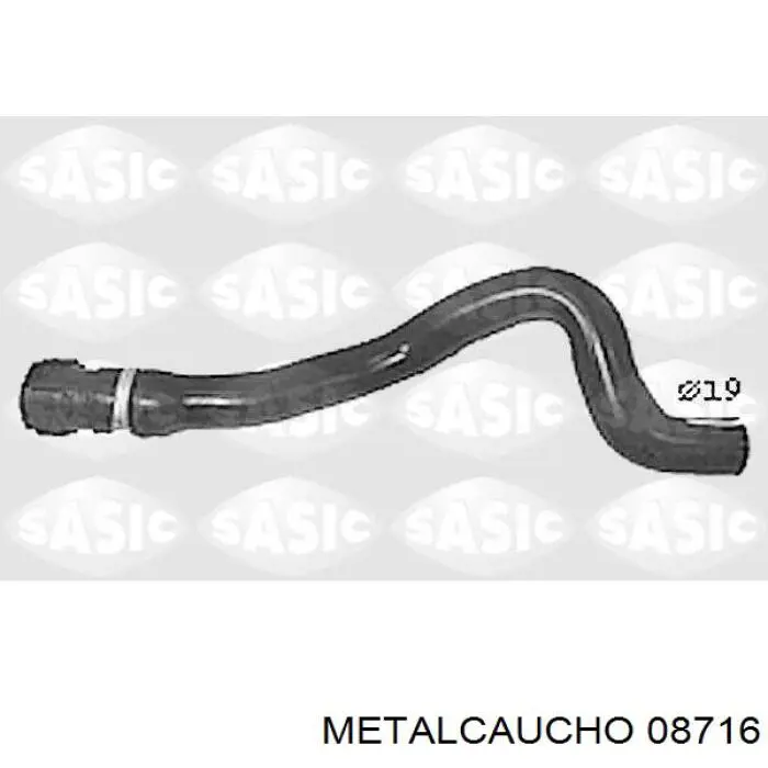08716 Metalcaucho шланг радіатора опалювача/пічки, обратка