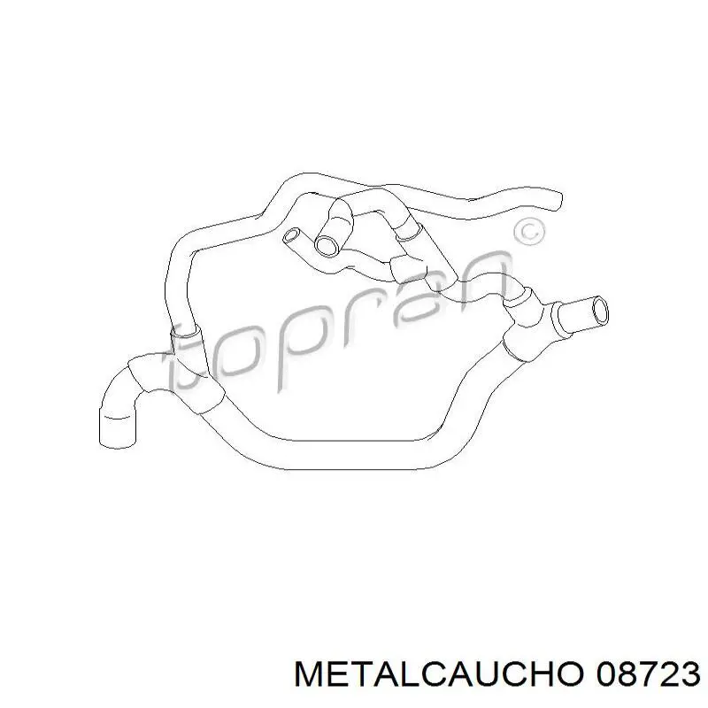 Купити 08723 Metalcaucho Шланг/патрубок радіатора охолодження, верхній
