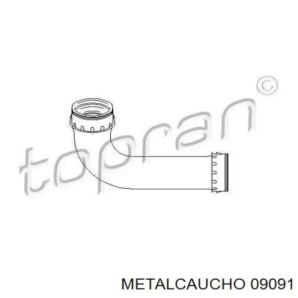 09091 Metalcaucho шланг/патрубок інтеркулера, верхній