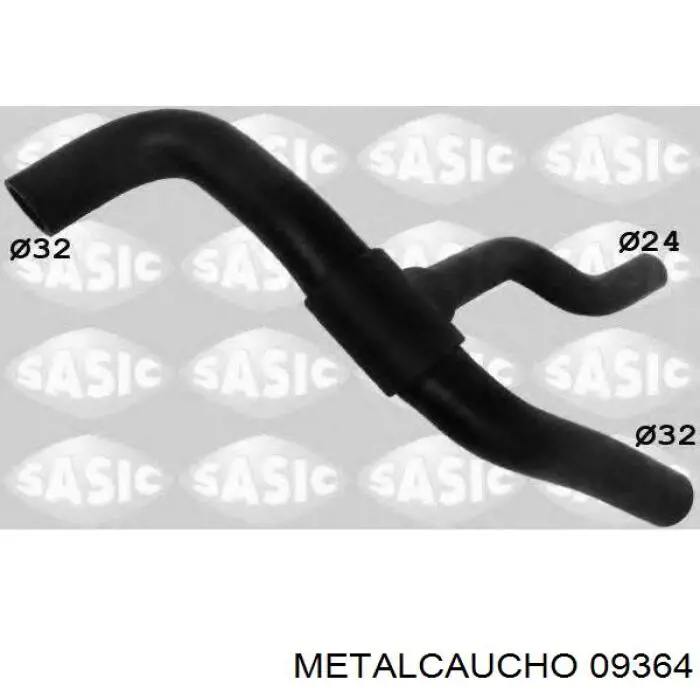 09364 Metalcaucho шланг/патрубок радіатора охолодження, нижній