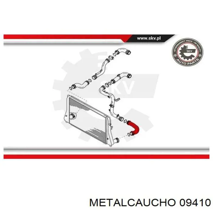Шланг/патрубок интеркуллера 09410 Metalcaucho