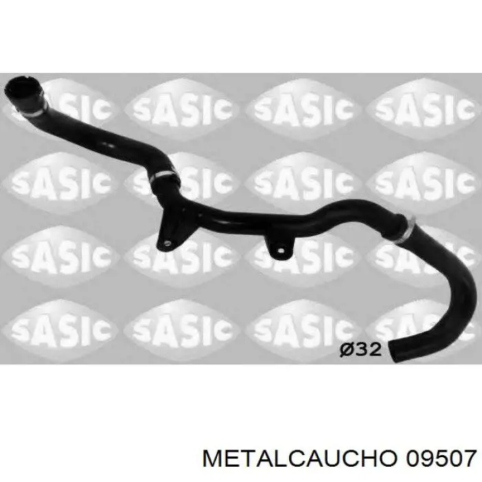 09507 Metalcaucho шланг/патрубок радіатора охолодження, верхній