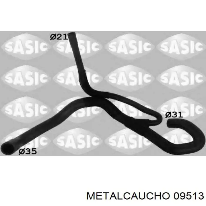 09513 Metalcaucho шланг/патрубок радіатора охолодження, нижній