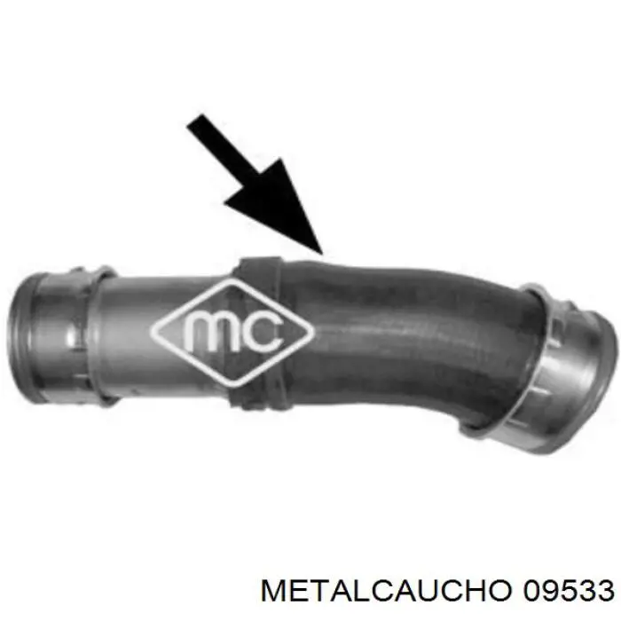 Купити 09533 Metalcaucho Патрубок повітряний, вихід з турбіни (наддув)