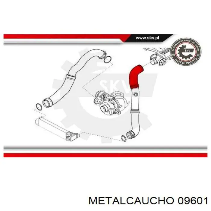 Шланг/патрубок интеркуллера Metalcaucho 09601 ціна, від 41.41 USD