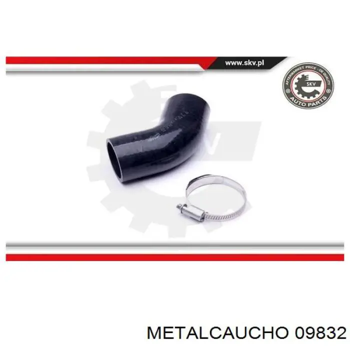 09832 Metalcaucho шланг/патрубок интеркуллера, нижній лівий