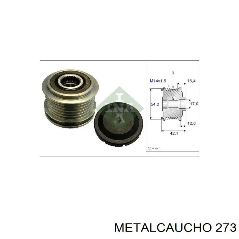 273 Metalcaucho Пильник ШРУСа зовнішній, передній піввісі