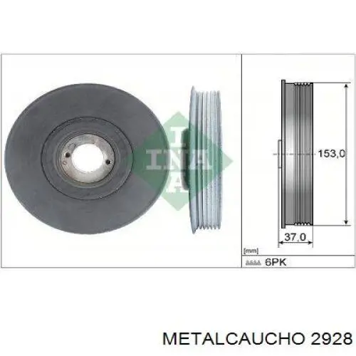 Шків колінвала (демпфер ) Metalcaucho 2928 ціна, від 44.87 USD