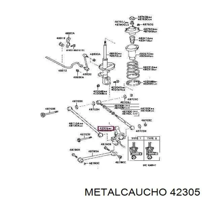 42305 Metalcaucho Пильник стійки задньої
