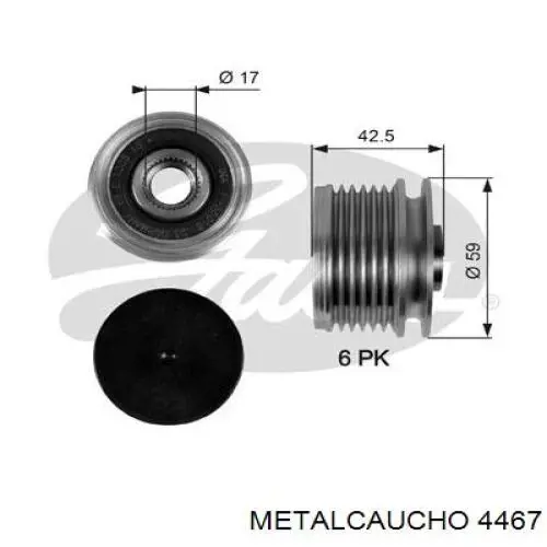 Подушка (опора) двигуна, нижня 4467 Metalcaucho