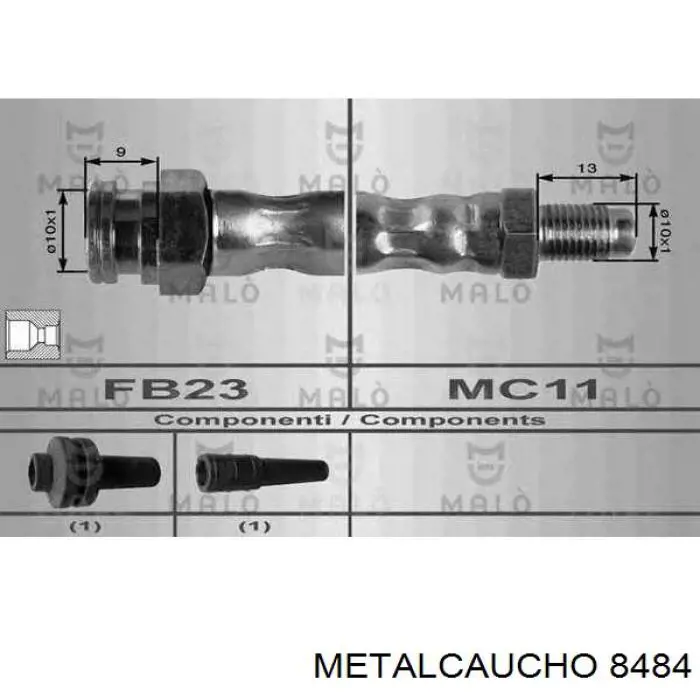 8484 Metalcaucho шланг/патрубок радіатора охолодження, верхній