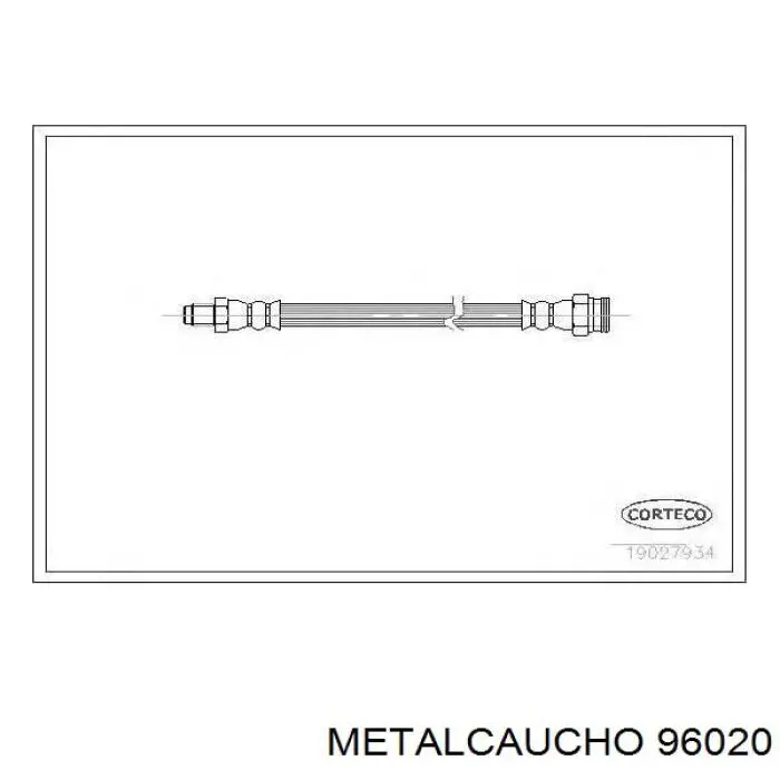 96020 Metalcaucho шланг гальмівний задній