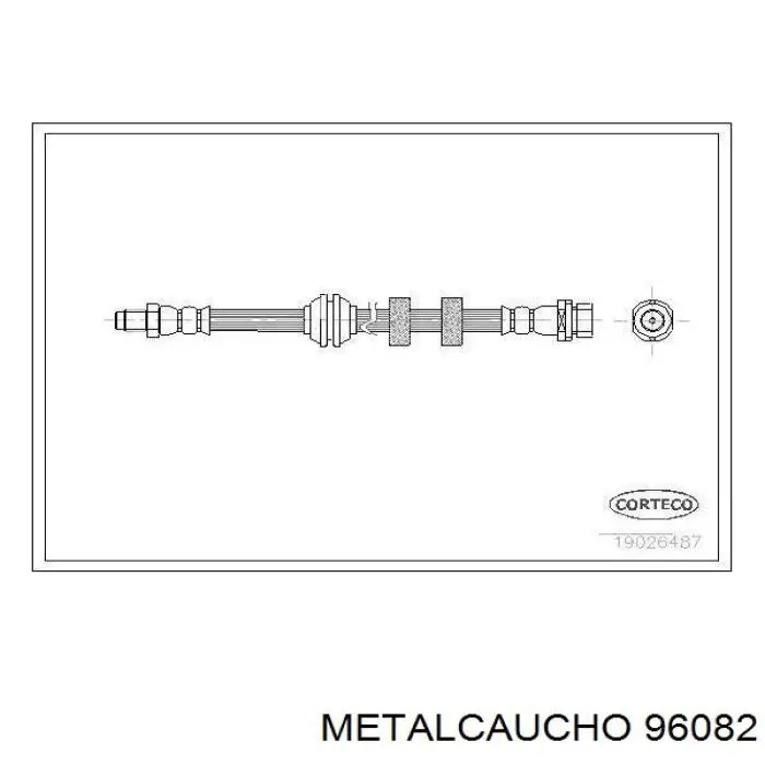 96082 Metalcaucho Гнучка гальмівна трубка передня