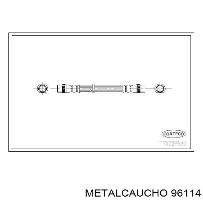 Шланг гальмівний задній 96114 Metalcaucho