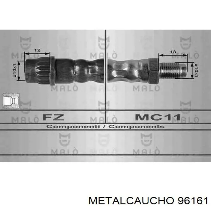 96161 Metalcaucho шланг гальмівний задній, лівий