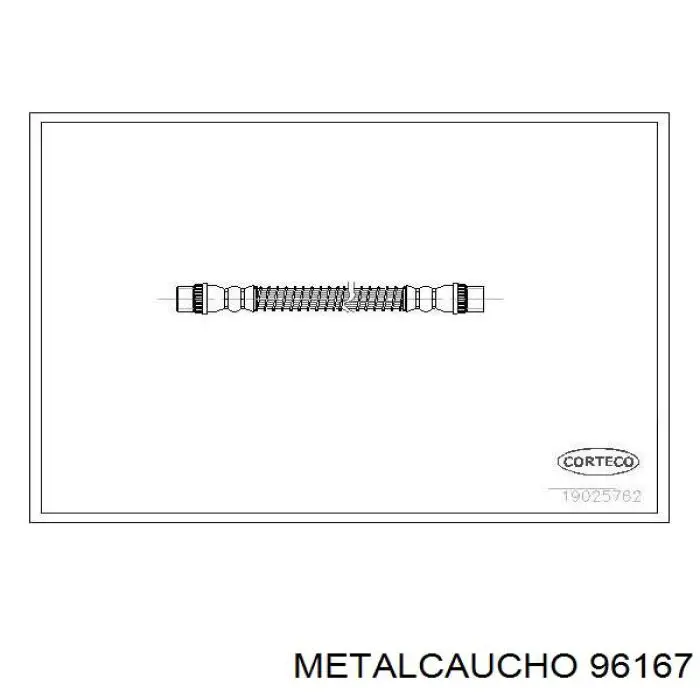 96167 Metalcaucho шланг гальмівний задній