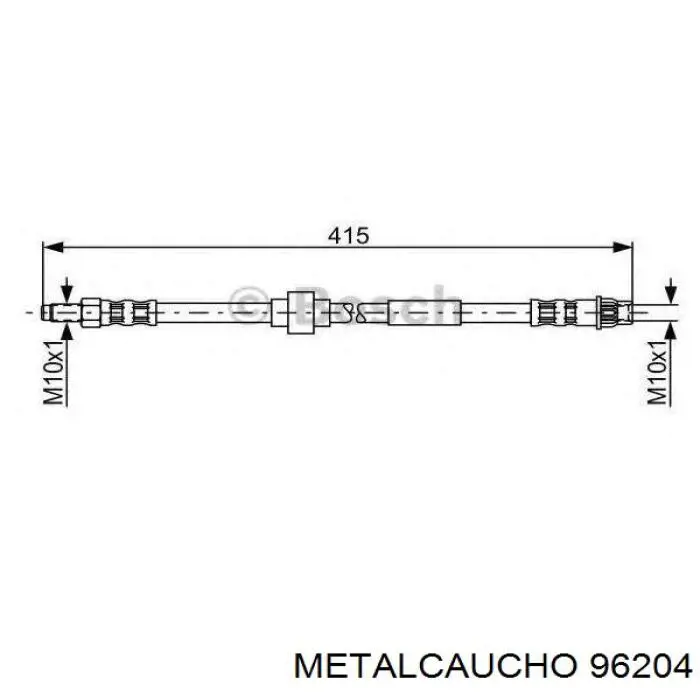 96204 Metalcaucho шланг гальмівний передній
