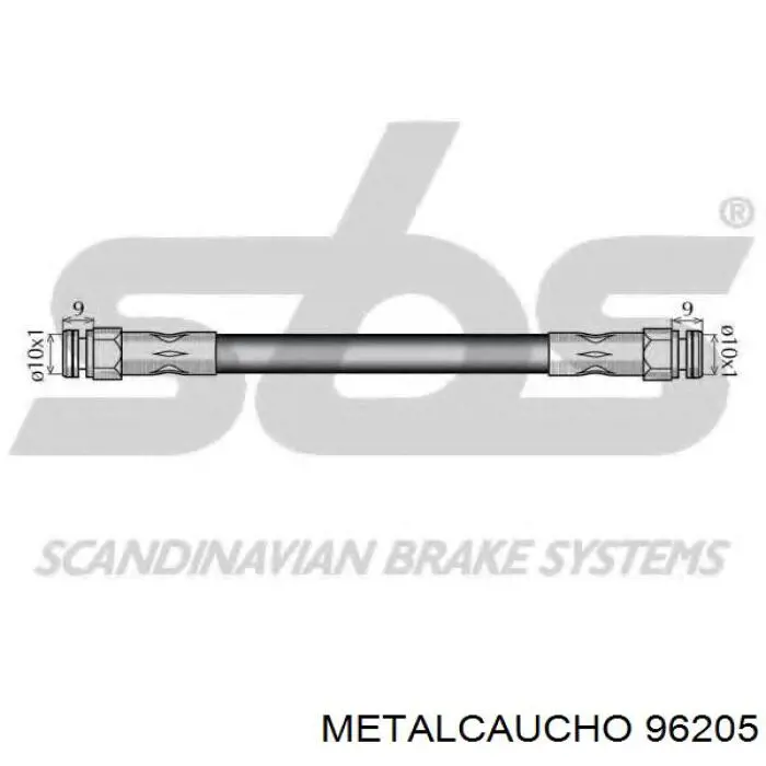 Шланг гальмівний задній Metalcaucho 96205 ціна, від 4.22 USD