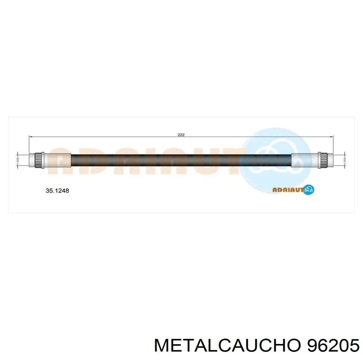96205 Metalcaucho шланг гальмівний задній