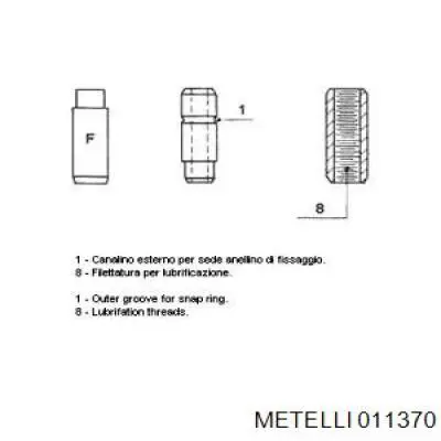 011370 Metelli Напрямна клапана, випускного