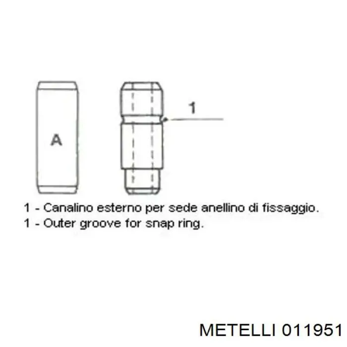 011951 Metelli Напрямна клапана