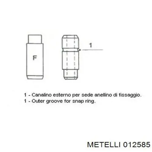 012585 Metelli Направляюча клапана, впускного