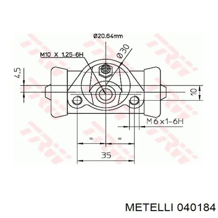 Циліндр гальмівний колісний/робочий, задній Metelli 040184 ціна, від 7.03 USD