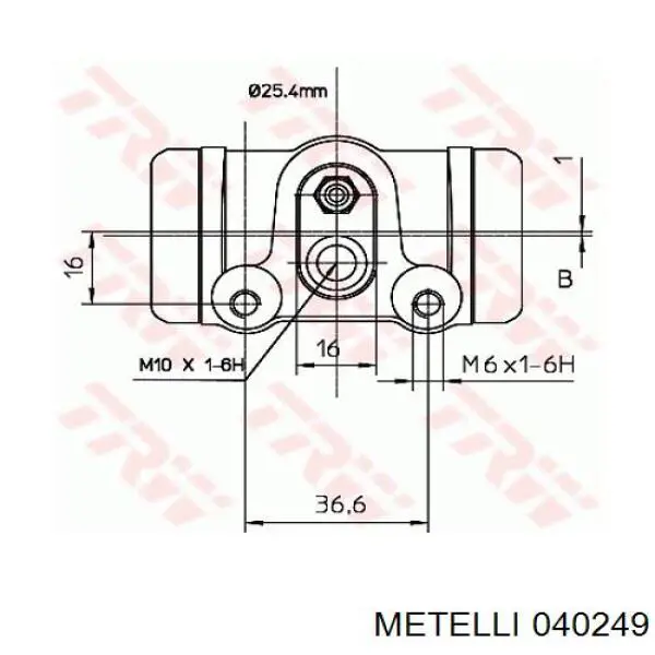 Купити 040249 Metelli Циліндр гальмівний колісний/робітник, задній