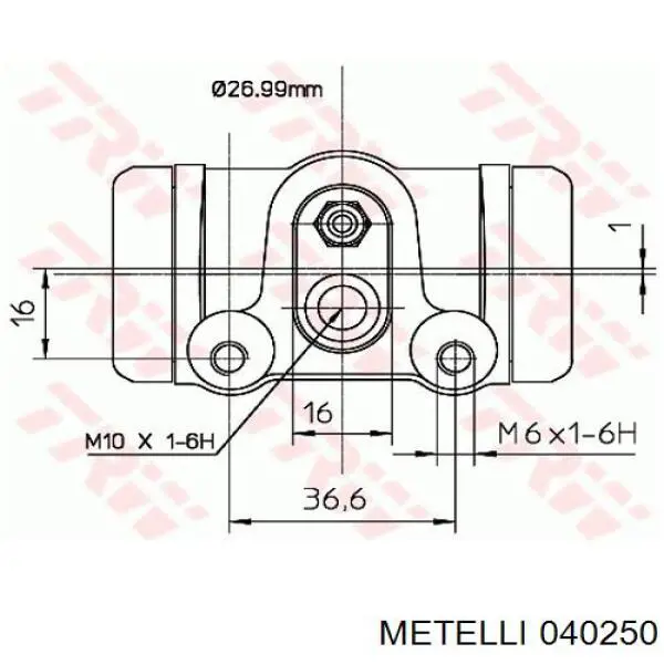 040250 Metelli циліндр гальмівний колісний/робітник, задній