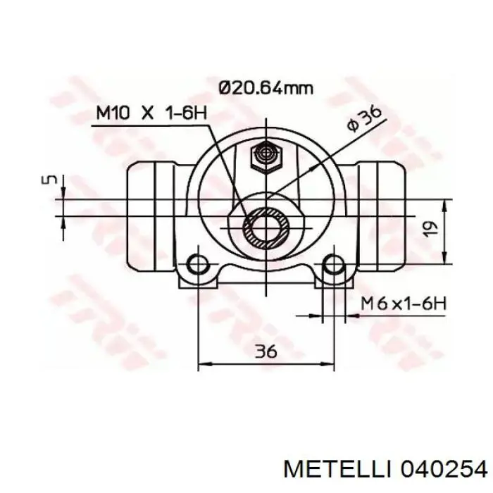040254 Metelli циліндр гальмівний колісний/робітник, задній