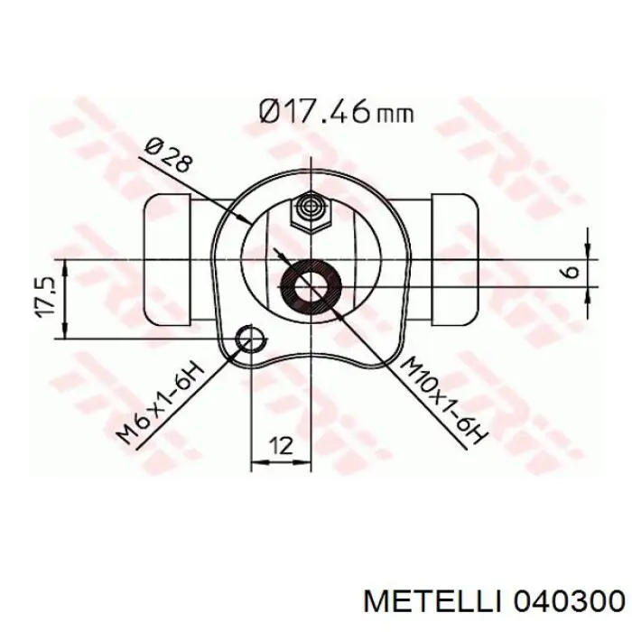 Циліндр гальмівний колісний/робітник, задній 040300 Metelli