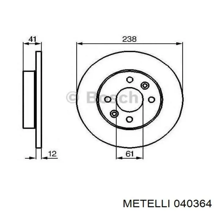 Циліндр гальмівний колісний/робітник, задній Metelli 040364