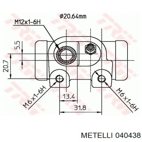 Купити 040438 Metelli Циліндр гальмівний колісний/робітник, задній