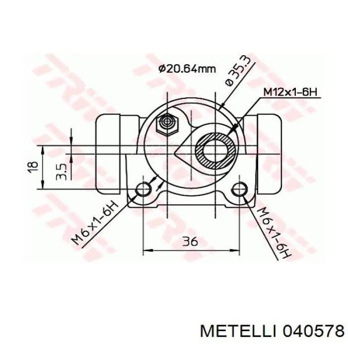040578 Metelli Циліндр гальмівний колісний/робітник, задній