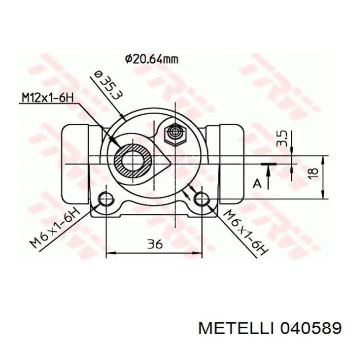 Циліндр гальмівний колісний/робітник, задній Metelli 040589