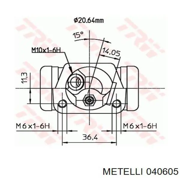 Купити 040605 Metelli Циліндр гальмівний колісний/робітник, задній