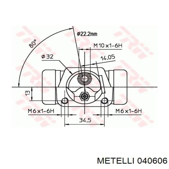 Купити 040606 Metelli Циліндр гальмівний колісний/робітник, задній
