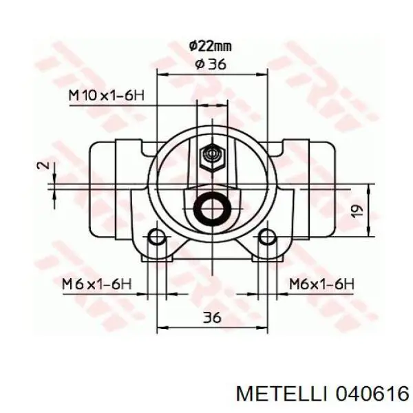 040616 Metelli циліндр гальмівний колісний/робітник, задній