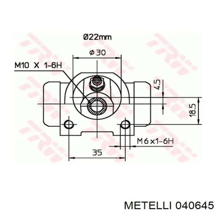 Купити 040645 Metelli Циліндр гальмівний колісний/робітник, задній