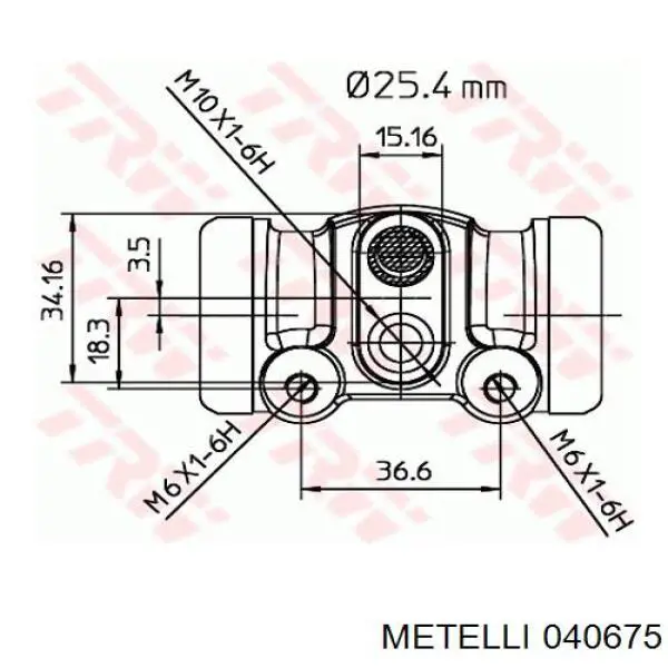 Циліндр гальмівний колісний/робітник, задній 040675 Metelli