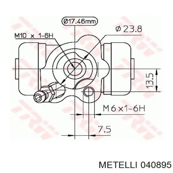 Купити 040895 Metelli Циліндр гальмівний колісний/робітник, задній