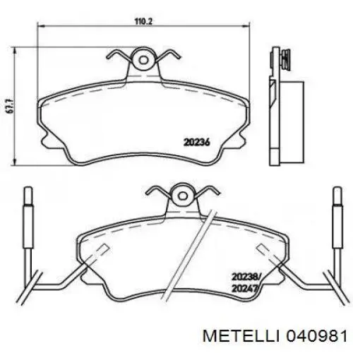 Циліндр гальмівний колісний/робітник, задній 040981 Metelli