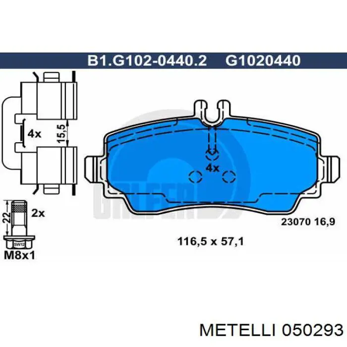 Купити 050293 Metelli Головний гальмівний циліндр
