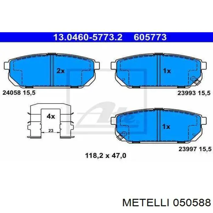 Циліндр головний гальма (Гідротормоз) Metelli 050588 ціна, від 54.38 USD