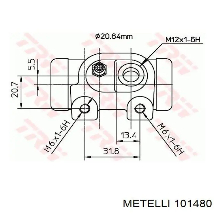 101480 Metelli циліндр гальмівний колісний/робітник, задній