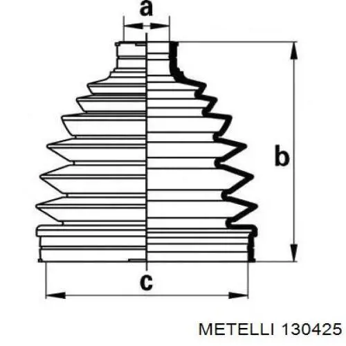 Купити 130425 Metelli Пильник шарніра приводу